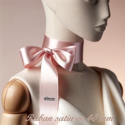 Ruban Satin Rose En 40 mm Au Mètre A Coudre Pour La Décoration Et Loisirs Créatifs