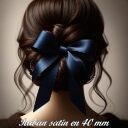 Ruban Satin Bleu Marine En 40 mm Au Mètre A Coudre Pour La Décoration Et Loisirs Créatifs