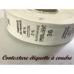 Etiquettes De Vêtements " 98 % Coton - 2 % Elasthanne " x  Par 800 Pièces A Coudre De Composition Textile , Contexture.