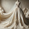 Satin de Soie Ivoire Haute Couture au Mètre.