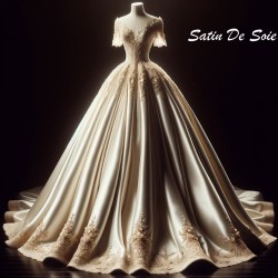 Satin de Soie Ivoire Haute Couture au Mètre.