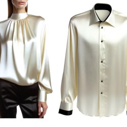 Satin de Soie Ivoire Haute Couture au Mètre.