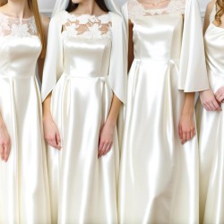 Satin de Soie Ivoire Haute Couture au Mètre.