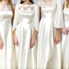 Satin de Soie Ivoire Haute Couture au Mètre.