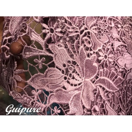 Dentelle Guipure Vieux Rose Au Mètre En Grande Largeur, Pour La  Créations De Robes De Cerémonies Et Lingerie.