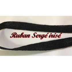 Ruban Sergé Noir irisé Au Mètre En 15 mm En coton  A Coudre Pour Loisirs Créatifs Et Décorations.