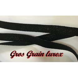 Ruban Gros Grain En 10 mm Lurex Noir  A Coudre : Idéal pour Vos Loisirs Créatifs et Décorations"