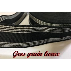 Ruban Gros Grain En 30 mm Lurex Noir A Coudre : Idéal pour Vos Loisirs Créatifs et Décorations"