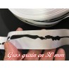 Ruban Gros Grain En 30 mm Blanc Imprimé A Coudre : Idéal pour Vos Loisirs Créatifs et Décorations"