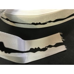 Ruban Gros Grain En 30 mm Blanc Imprimé A Coudre : Idéal pour Vos Loisirs Créatifs et Décorations"