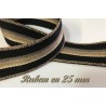 Ruban Noir et Doré Or Fantaisie Sur Fond Noir en 25 mm Couture : Ajoutez une touche élégante à vos vêtements