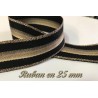 Ruban Noir et Doré Or Fantaisie Sur Fond Noir en 25 mm Couture : Ajoutez une touche élégante à vos vêtements