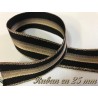 Ruban Noir et Doré Or Fantaisie Sur Fond Noir en 25 mm Couture : Ajoutez une touche élégante à vos vêtements
