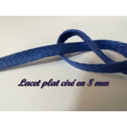 Lacet Bleu Indigo plat Ciré Coton Au Mètre pour Loisirs Créatifs