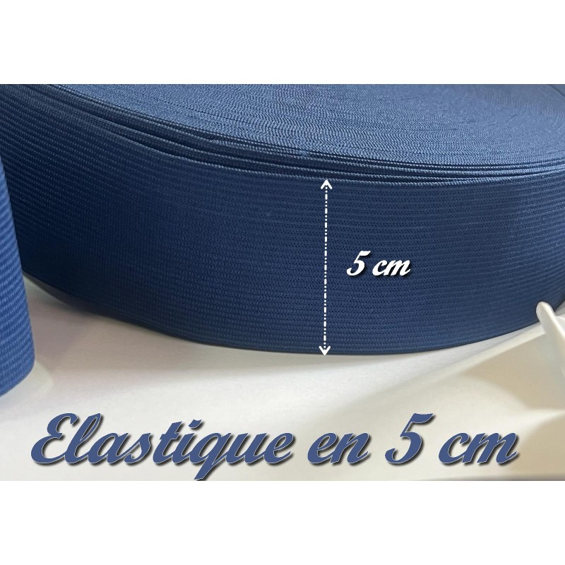Elastique Bleu Navy Plat Souple En 5 Cm Au Mètre A Coudre  Pour Ceintures Loisirs Créatifs La Customisations.