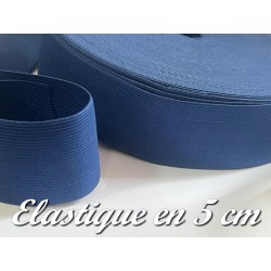 Elastique Bleu Navy Plat Souple En 5 Cm Au Mètre A Coudre  Pour Ceintures Loisirs Créatifs La Customisations.