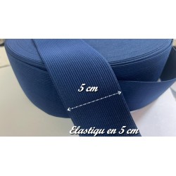 Elastique Bleu Navy Plat Souple En 5 Cm Au Mètre A Coudre  Pour Ceintures Loisirs Créatifs La Customisations.