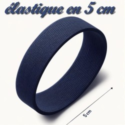 Elastique Bleu Navy Plat Souple En 5 Cm Au Mètre A Coudre  Pour Ceintures Loisirs Créatifs La Customisations.