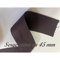 Ruban Sergé Marron Aubergine En 45 mm Coton Au Mètre En Grande Largeur A Coudre Pour Loisirs Créatifs Et Décorations.