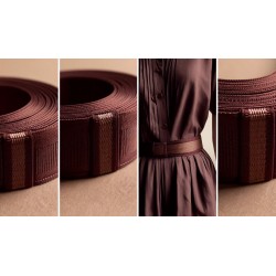 Ruban Sergé Marron Aubergine En 45 mm Coton Au Mètre En Grande Largeur A Coudre Pour Loisirs Créatifs Et Décorations.