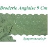 Broderie Anglaise Coton au Mètre en 9 cm Vert à Coudre
