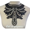 Col Encolure en Guipure Dentelle Noir Pour Customisations.