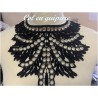 Col Encolure en Guipure Dentelle Noir Pour Customisations.