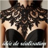 Col Encolure en Guipure Dentelle Noir Pour Customisations.