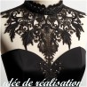 Col Encolure en Guipure Dentelle Noir Pour Customisations.