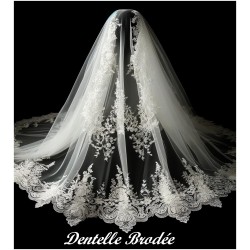 Dentelle Brodé Blanche Au Mètre Couture Pour Mariage et Cérémonie.. "White Embroidered Lace : Sewing for Wedding and Ceremony"