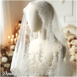 Dentelle Brodé Blanche Au Mètre Couture Pour Mariage et Cérémonie.. "White Embroidered Lace : Sewing for Wedding and Ceremony"