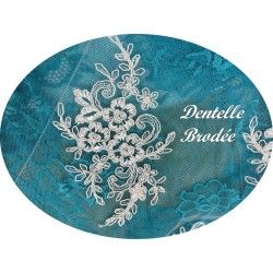 Dentelle Brodé Blanche Au Mètre Couture Pour Mariage et Cérémonie.. "White Embroidered Lace : Sewing for Wedding and Ceremony"