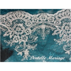 Dentelle Brodé Blanche Au Mètre Couture Pour Mariage et Cérémonie.. "White Embroidered Lace : Sewing for Wedding and Ceremony"
