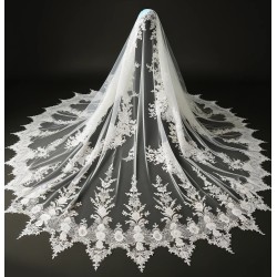 Dentelle Brodé Blanche Au Mètre Couture Pour Mariage et Cérémonie.. "White Embroidered Lace : Sewing for Wedding and Ceremony"