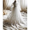 Dentelle Brodé Blanche Au Mètre Couture Pour Mariage et Cérémonie.. "White Embroidered Lace : Sewing for Wedding and Ceremony"