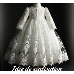 Dentelle Brodé Blanche Au Mètre Couture Pour Mariage et Cérémonie.. "White Embroidered Lace : Sewing for Wedding and Ceremony"