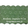 Broderie Anglaise Coton au Mètre en 9 cm Vert à Coudre