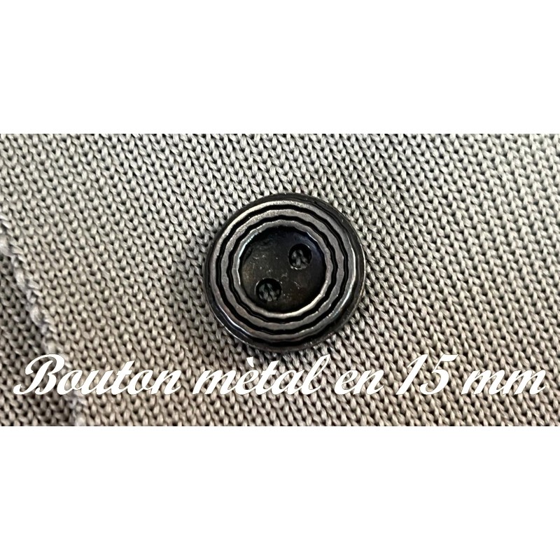 Boutons à Coudre en Métal Gris Foncé à Deux Trous : Élégance Intemporelle