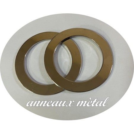 Anneau Mètal Argenté Plat Rond Couture.