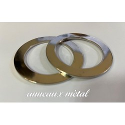 Anneau Mètal Argenté Plat Rond Couture.