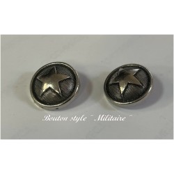 Bouton Argent style "militaire "Couture en Diamètre 20 mm