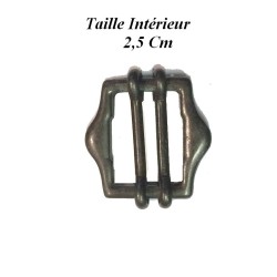 Boucle coullissante en 2.5 cm métal colori, canon de fusil, à coudre.