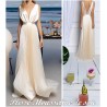 Plissé En Mousseline De Soie Ivoire Couture. - vendu au mètre. Pleated Ivory Chiffon Couture Fabric. - Sold by the meter.