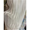 Plissé En Mousseline De Soie Ivoire Couture. - vendu au mètre. Pleated Ivory Chiffon Couture Fabric. - Sold by the meter.