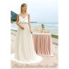 Plissé En Mousseline De Soie Ivoire Couture. - vendu au mètre. Pleated Ivory Chiffon Couture Fabric. - Sold by the meter.