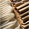 Plissé En Mousseline De Soie Ivoire Couture. - vendu au mètre. Pleated Ivory Chiffon Couture Fabric. - Sold by the meter.