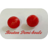 Boutons Demi-Boule Rouge en 15 mm A Coudre.