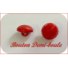 Boutons Demi-Boule Rouge en 15 mm A Coudre.