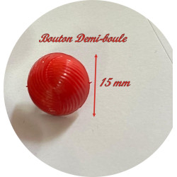 Boutons Demi-Boule Rouge en 15 mm A Coudre.