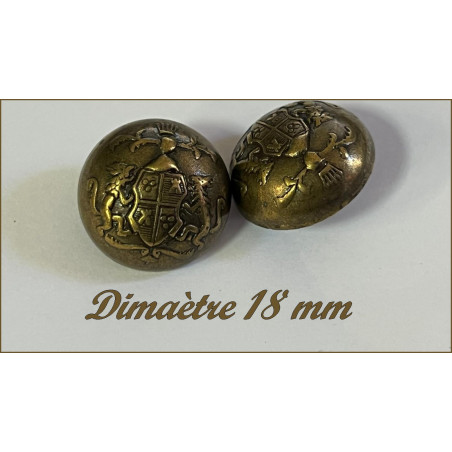 Bouton Demi-Boule Bronze Couture en Diamètre 18 mm